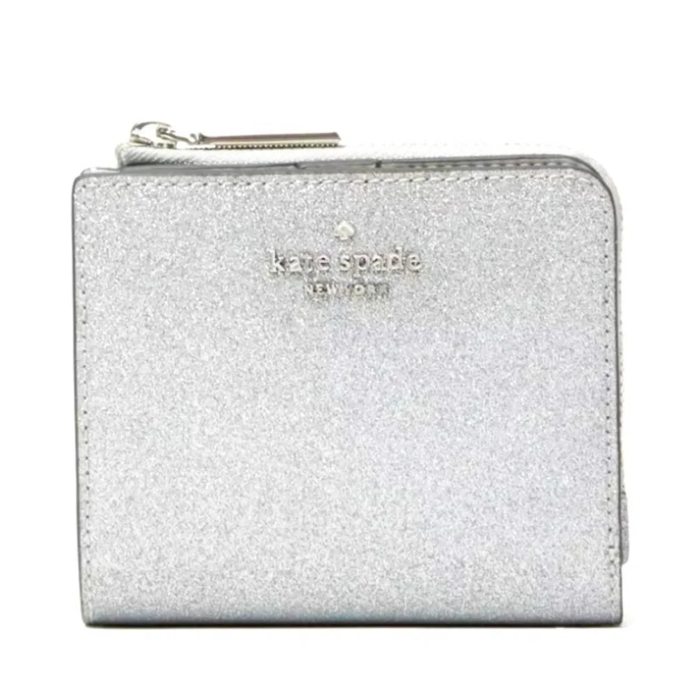 NWT Kate Spade Saffiano Lunar light/Silver Leather Wallet - Picture 6 of 8